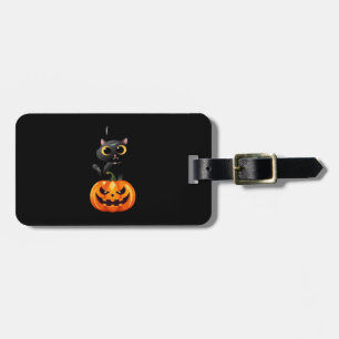 ブラックキャット ハロウィンデザイン � 怖いカボチャのアート フォ ラゲッジタグ