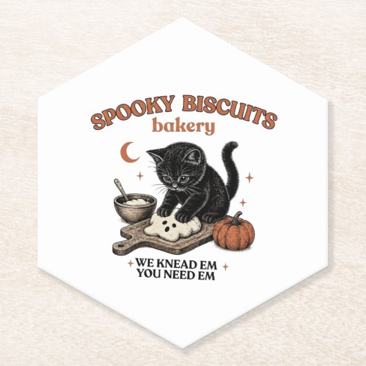 ブラックキャット ハロウィン ペーパーコースター (正面)