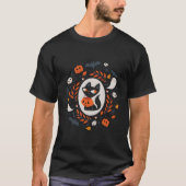 ブラックキャット・ハロウィン・秋 Tシャツ (正面)