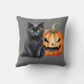 ブラックキャット&パンプキンハロウィーン装飾用クッション クッション (裏面)