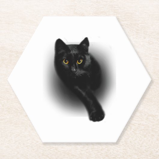 ブラックキャット ファイル ネイル ペーパーコースター (正面)