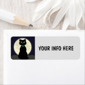 ブラックキャット&ムーンアート差出人住所ラベル ラベル (インサイチュ)