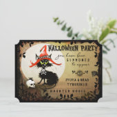 ブラックキャット&ムーンハローウィンパーティ招待状 招待状 (スタンド正面)