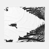 ブラックキャット・ラディヤード・キプリング フリースブランケット (正面(横))