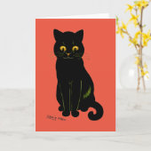 ブラックキャット・ルイス・ウェイン カード (黄色い花)