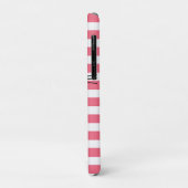 ブラックキャット&名前をカスタムするピンクストライプモダンズ Case-Mate iPhoneケース (裏面/左)