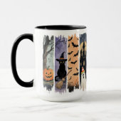 ブラックキャット、幽霊、カボチャ、こうもり&ハ幽霊のよく出るウス マグカップ (左)