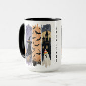 ブラックキャット、幽霊、カボチャ、こうもり&ハ幽霊のよく出るウス マグカップ (正面左)