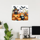 ブラックキャット、魔女、カルドロン、幽霊 ポスター (ホームオフィス)