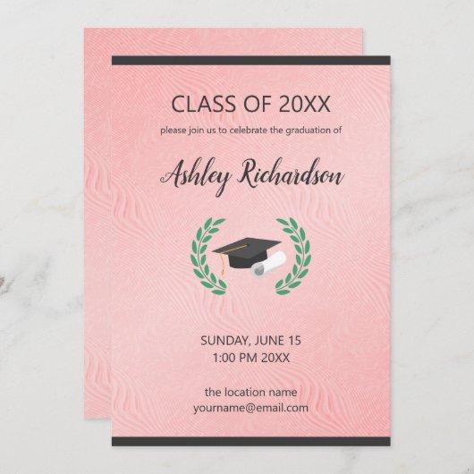 ブラックキャップとローレル 招待状 (正面/裏面)