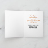 ブラックキャップ付き宗教的金ゴールドスターバスト カード (内部)