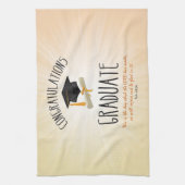 ブラックキャップ付き宗教的金ゴールドスターバスト キッチンタオル (縦)