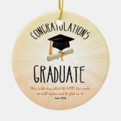 ブラックキャップ付き宗教的金ゴールドスターバスト セラミックオーナメント (正面)