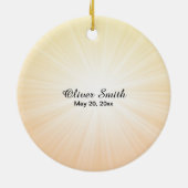 ブラックキャップ付き宗教的金ゴールドスターバスト セラミックオーナメント (裏面)