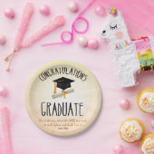 ブラックキャップ付き宗教的金ゴールドスターバスト ペーパープレート (パーティー)