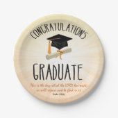 ブラックキャップ付き宗教的金ゴールドスターバスト ペーパープレート (正面)