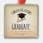 ブラックキャップ付き宗教的金ゴールドスターバスト メタルオーナメント (正面)