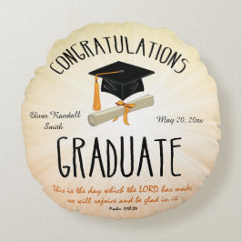 ブラックキャップ付き宗教的金ゴールドスターバスト ラウンドクッション