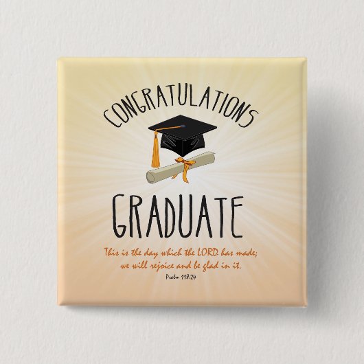 ブラックキャップ付き宗教的金ゴールドスターバスト 缶バッジ (正面)