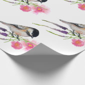 ブラックキャップ甘い可愛い《鳥》アメリカゴガラウォーターカラーアート ラッピングペーパー (角)