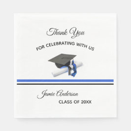 ブラックキャップ&タッセル |卒業パーティー スタンダードランチョンナプキン