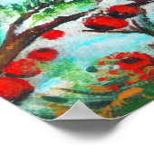 ブラックキャップ《鳥》アメリカゴガラと果実のブランチ ポスター (角)