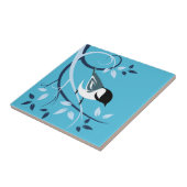 ブラックキャップ《鳥》アメリカゴガラオンツリーブランチ タイル (側面)