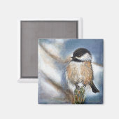 ブラックキャップ《鳥》アメリカゴガラソングバード マグネット (正面/裏面)