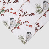 ブラックキャップ《鳥》アメリカゴガラパインブランチ&レッドベリー 薄葉紙 (詳細)