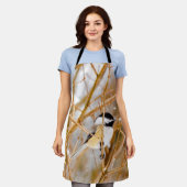 ブラックキャップ《鳥》アメリカゴガラ-オリジナル写真 エプロン (着用した状態)