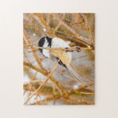 ブラックキャップ《鳥》アメリカゴガラ-オリジナル写真 ジグソーパズル (縦)