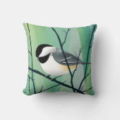 ブラックキャップ《鳥》アメリカゴガラ クッション (正面)