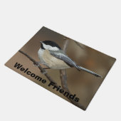 ブラックキャップ《鳥》アメリカゴガラ ドアマット (アングル)