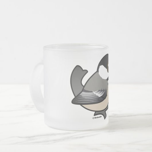 ブラックキャップ《鳥》アメリカゴガラ フロストグラスマグカップ (正面左)