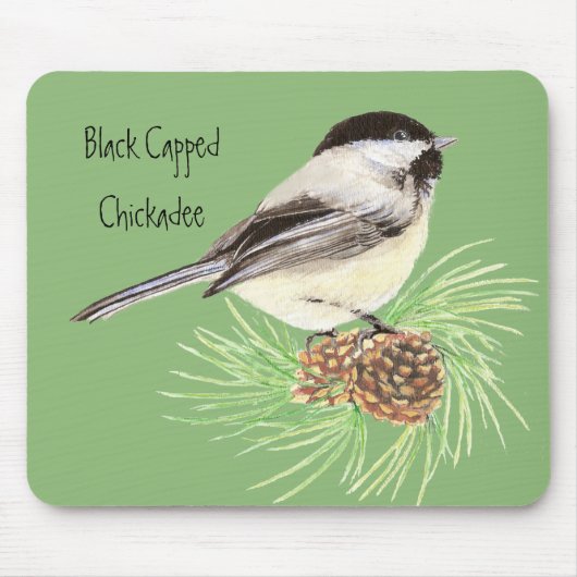 ブラックキャップ《鳥》アメリカゴガラ – 鳥 – 自然 マウスパッド (正面)