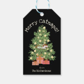 ブラックキャッメリートナップ！かわいい猫オンシストマスツリー ギフトタグ (裏面)