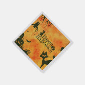 ブラックキャッ不気味トハロウィーン紙ナプキンス スタンダードカクテルナプキン (角)