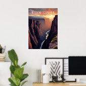 ブラックキャニオン水彩画 ポスター (ホームオフィス)