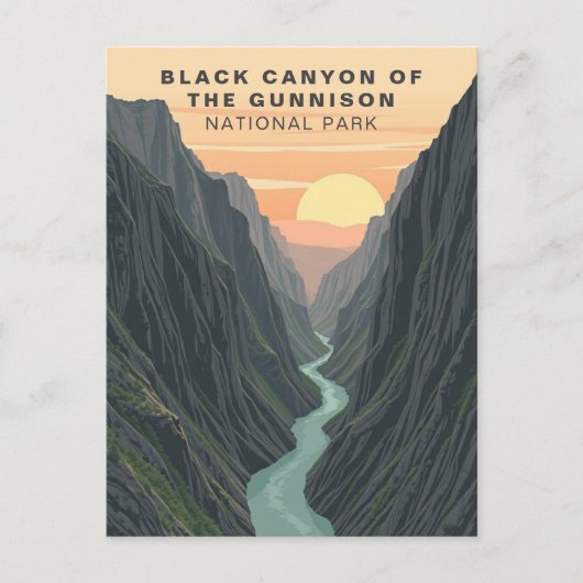 ブラックキャニオン・オブ・ザ・ガンニソンヴィンテージUSA ポストカード (正面)