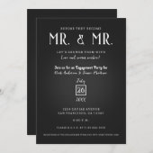 ブラックキャビアエレガントクラスMR婚約パーティー 招待状 (正面/裏面)