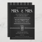 ブラックキャビアエレガントゴシック婚約パーティ 招待状 (正面/裏面)