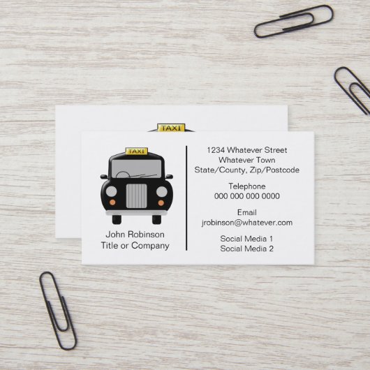 ブラックキャブデザインタクシー 名刺 (正面/裏面インサイチュ)