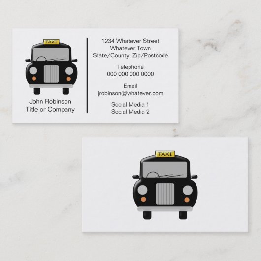 ブラックキャブデザインタクシー 名刺 (正面/裏面)