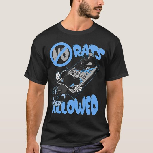 ブラックキャロライナ5 AJ5 スニーカー マッチ No Rats Allowed Tシャツ (正面)