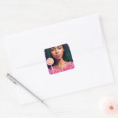 ブラックキャンディガール棒つきキャンデー美しい スクエアシール (封筒)