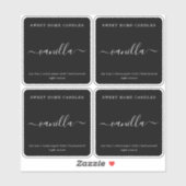 ブラックキャンドルラベルパーソナライズされたシールの上に白 シール (シート)