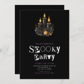 ブラックキャンドル不気味ハローウィンパーティ 招待状 (正面/裏面)