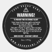ブラックキャンドル警告製品のラベルデザインシール ラウンドシール (正面)