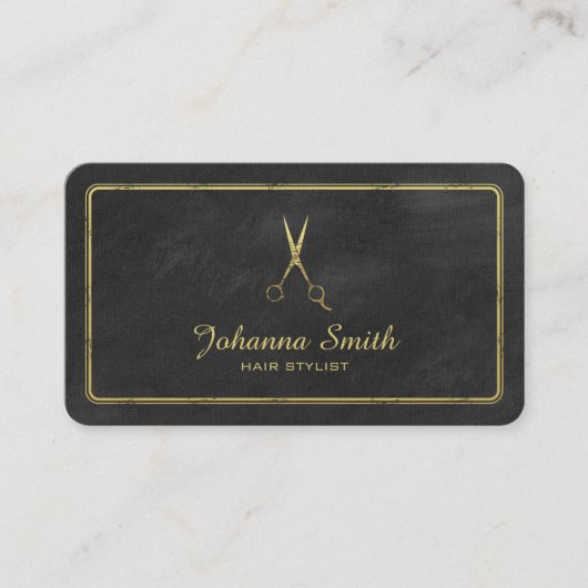 ブラックキャンバスゴールデンハサミ美容師事業 予約カード (正面)