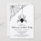 ブラックキュートスパイダーハロウィンカクテルパーティー 招待状 (正面)